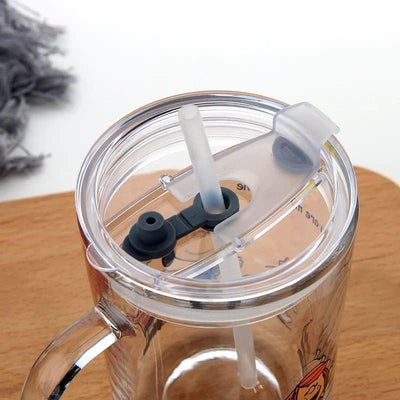 Travel Sipper Mug with Lid and Silicone Straw